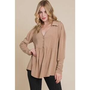 Emerald Collection - Cute Babydoll Solid Tunic Top NWOT